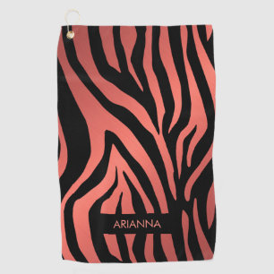 Rosa Zebra Print Golfhandtuch