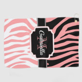Rosa Zebra Print Golfhandtuch (Horizontal)