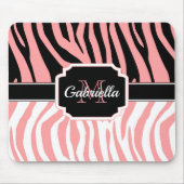 Rosa Zebra Print Mousepad (Vorne)