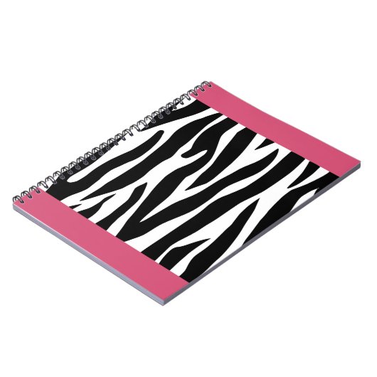 Rosa Zebra Print Notebook Notizblock (Linke Seite)