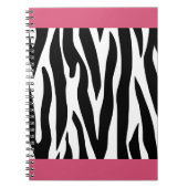 Rosa Zebra Print Notebook Notizblock (Vorderseite)