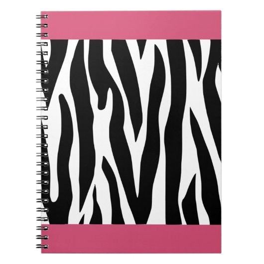 Rosa Zebra Print Notebook Notizblock (Vorderseite)