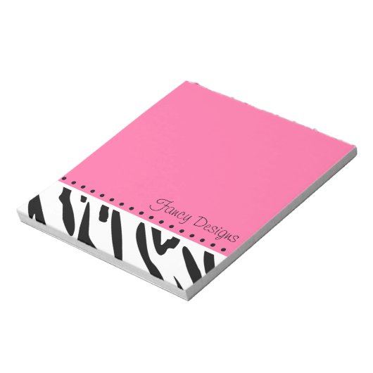 Rosa Zebra Print Notizblock (Rotiert)