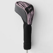 Rosa Zebra Print Personalisiert Golf Headcover (angewinkelt)