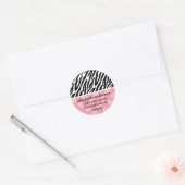 Rosa Zebra Print Runder Aufkleber (Umschlag)