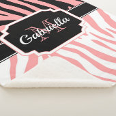 Rosa Zebra Print Sherpadecke (3/4)