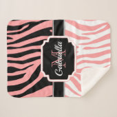 Rosa Zebra Print Sherpadecke (Vorderseite (Horizontal))