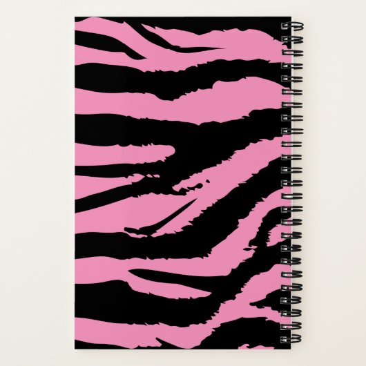 Rosa Zebra Print Spiral Notizblock (Rückseite)
