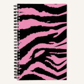 Rosa Zebra Print Spiral Notizblock (Vorderseite)