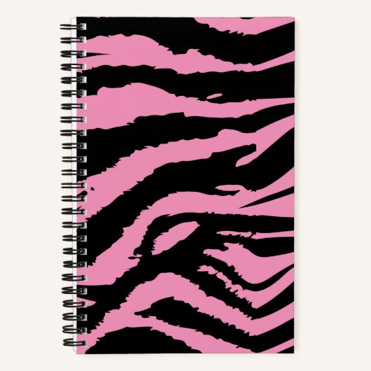 Rosa Zebra Print Spiral Notizblock (Vorderseite)
