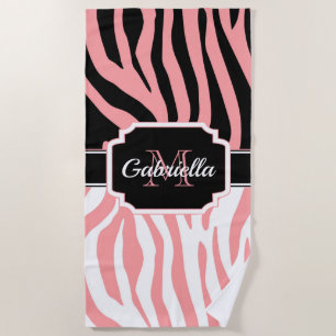 Rosa Zebra Print Strandtuch