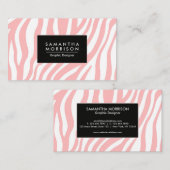 Rosa Zebra Print Visitenkarte (Vorne/Hinten)