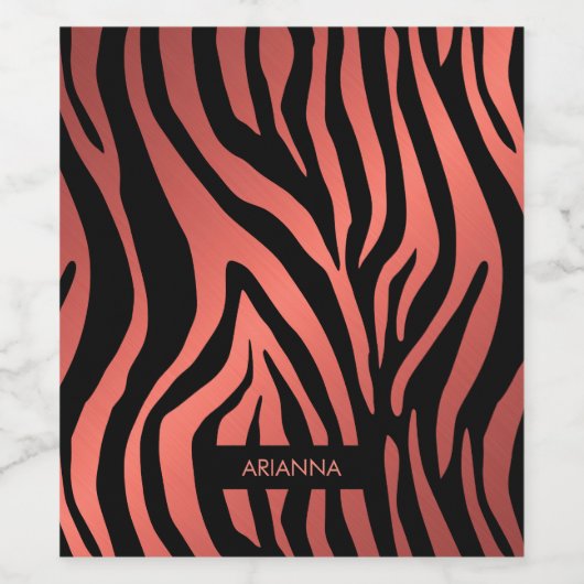 Rosa Zebra Print Weinetikett (Einzelnes Label)