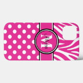 Rosa Zebra punktiert personalisiertes Case-Mate iPhone Hülle (Rückseite (Horizontal))