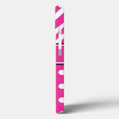 Rosa Zebra punktiert personalisiertes Case-Mate iPhone Hülle (Rückseite / Links)