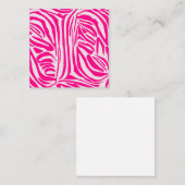 Rosa Zebra Quadratische Visitenkarte (Vorne/Hinten)