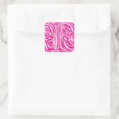 Rosa Zebra Quadratischer Aufkleber (Tasche)