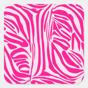 Rosa Zebra Quadratischer Aufkleber