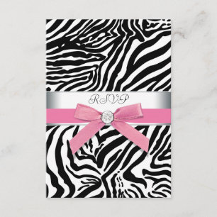 Rosa Zebra-RSVP-Karte RSVP Karte
