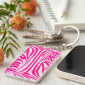 Rosa Zebra Schlüsselanhänger (Vorderseite rechts)