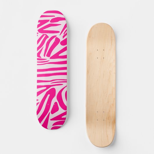 Rosa Zebra Skateboard (Vorderseite)