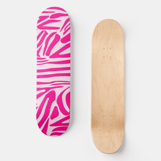 Rosa Zebra Skateboard (Vorderseite)