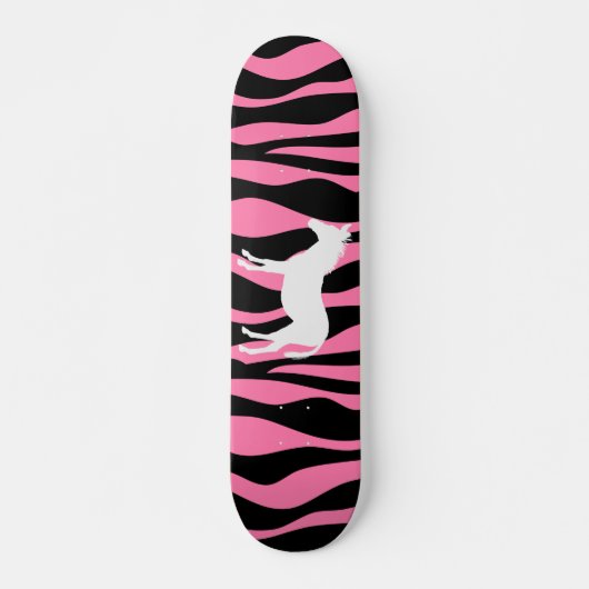 Rosa Zebra-Skateboard Skateboard (Vorne)
