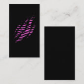 Rosa Zebra Skin Print Torte Claw Visitenkarte (Vorne/Hinten)