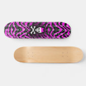 Rosa Zebra Skull Princess Skateboard (Horizontal)