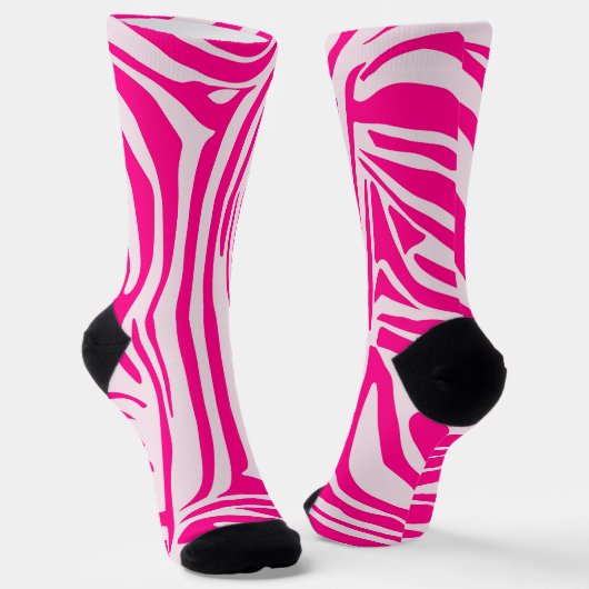 Rosa Zebra Socken (Gewinkelt)