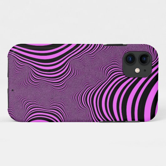 Rosa Zebra Streifen Case-Mate iPhone Hülle (Rückseite (Horizontal))