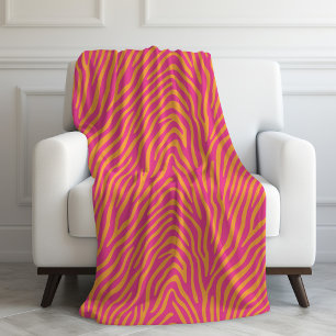 Rosa Zebra Streifen Farbe Hintergrund Fleecedecke