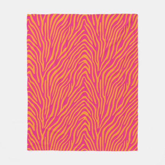 Rosa Zebra Streifen Farbe Hintergrund Fleecedecke (Vorderseite)