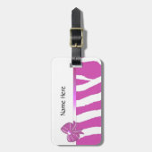 Rosa Zebra Streifen Gepäckanhänger (Vorderseite vertikal)