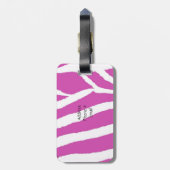 Rosa Zebra Streifen Gepäckanhänger (Rückseite vertikal)