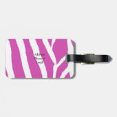 Rosa Zebra Streifen Gepäckanhänger (Rückseite horizontal)