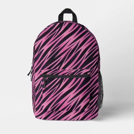 Rosa Zebra Streifen Hintergrund Bedruckter Rucksack (Vorderseite)