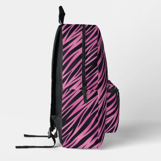 Rosa Zebra Streifen Hintergrund Bedruckter Rucksack (Links)