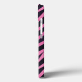 Rosa Zebra Streifen Hintergrund Case-Mate iPhone Hülle (Rückseite / Links)