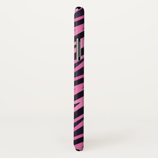 Rosa Zebra-Streifen-Hintergrund Case-Mate iPhone Hülle (Hinten/Rechts)