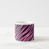 Rosa Zebra-Streifen-Hintergrund Espressotasse (Vorderseite)