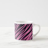 Rosa Zebra-Streifen-Hintergrund Espressotasse (Rechts)