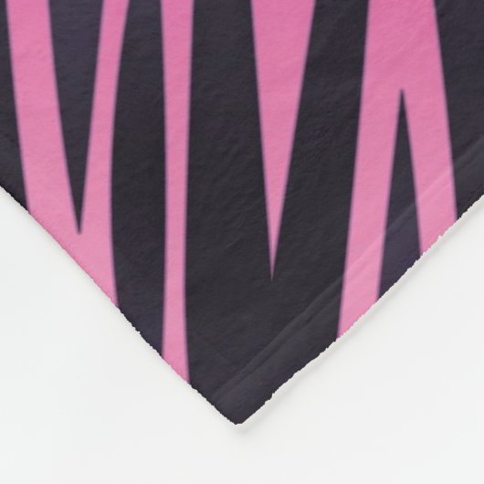 Rosa Zebra-Streifen-Hintergrund Fleecedecke (Ecke)