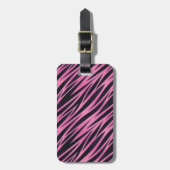 Rosa Zebra-Streifen-Hintergrund Gepäckanhänger (Vorderseite vertikal)