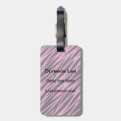 Rosa Zebra-Streifen-Hintergrund Gepäckanhänger (Rückseite vertikal)