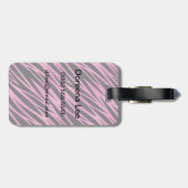 Rosa Zebra-Streifen-Hintergrund Gepäckanhänger (Rückseite horizontal)