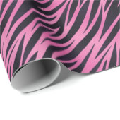 Rosa Zebra Streifen Hintergrund Geschenkpapier (Rolleneckpunkt)