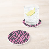 Rosa Zebra-Streifen-Hintergrund Getränkeuntersetzer (Seite)