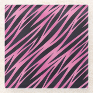 Rosa Zebra-Streifen-Hintergrund Glasuntersetzer