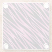 Rosa Zebra-Streifen-Hintergrund Glasuntersetzer (Rückseite)